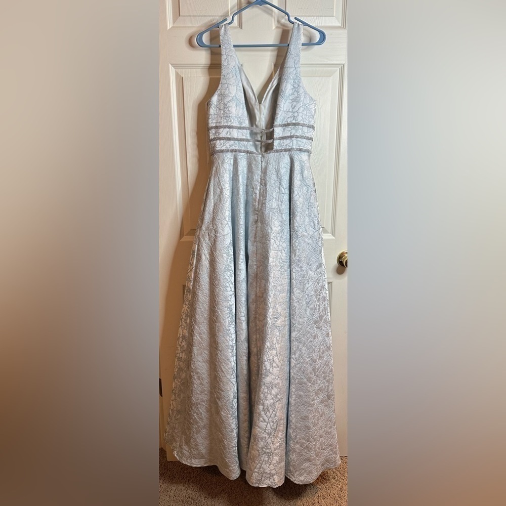 Cecilia Couture 2120 Sleeveless V-Neck Long Dress Sky Blue Cinderella Ice Blue - Picture 5 of 10